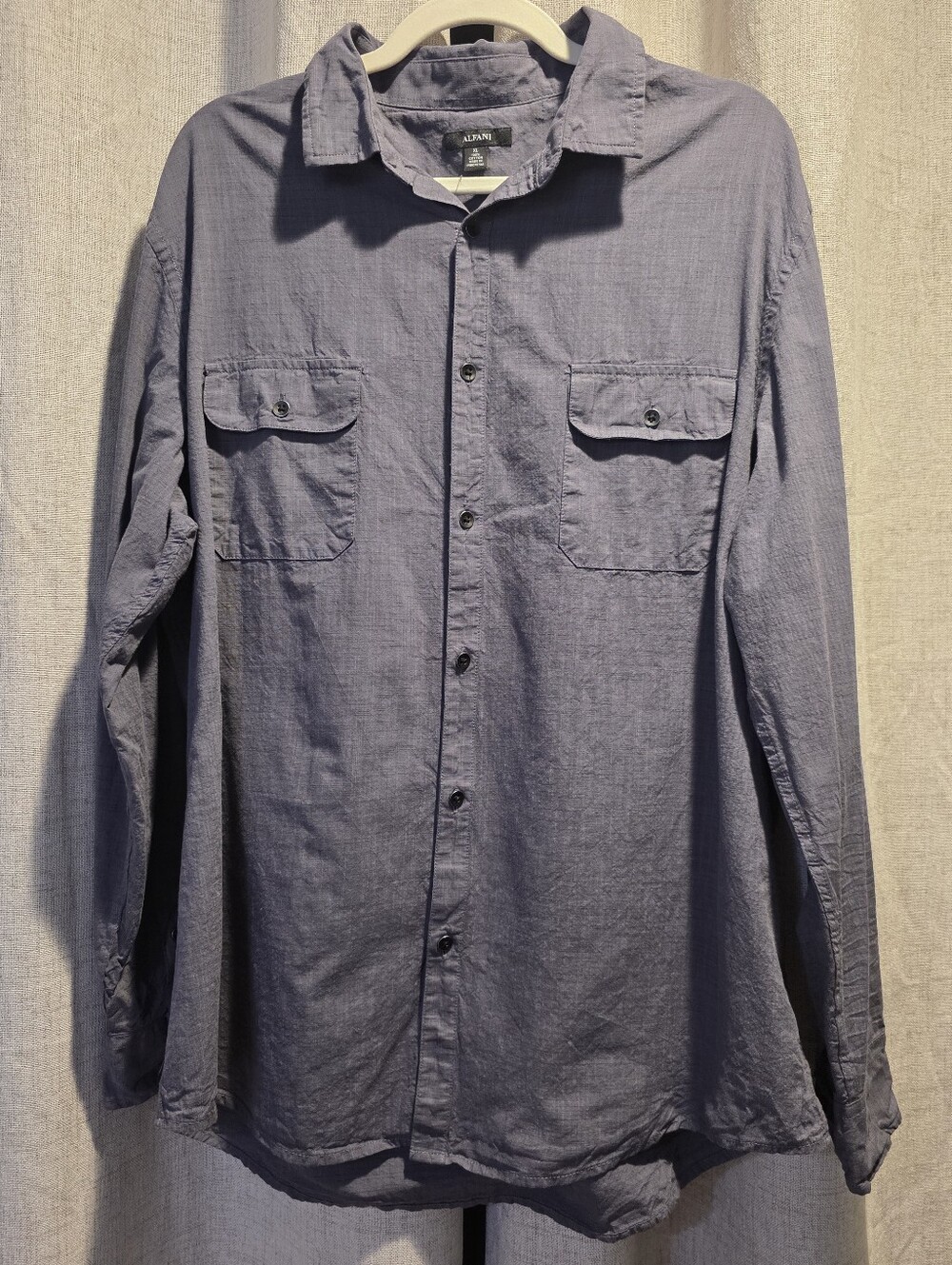 Alfani Men’s Button-Down Shirt in Muted Slate Blue